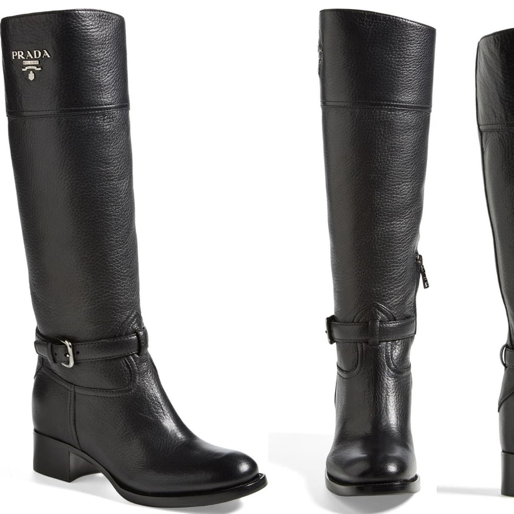 Prada Logo Riding Boot EUC 38.5